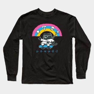 Very Cool Sensei Skater Cat Long Sleeve T-Shirt